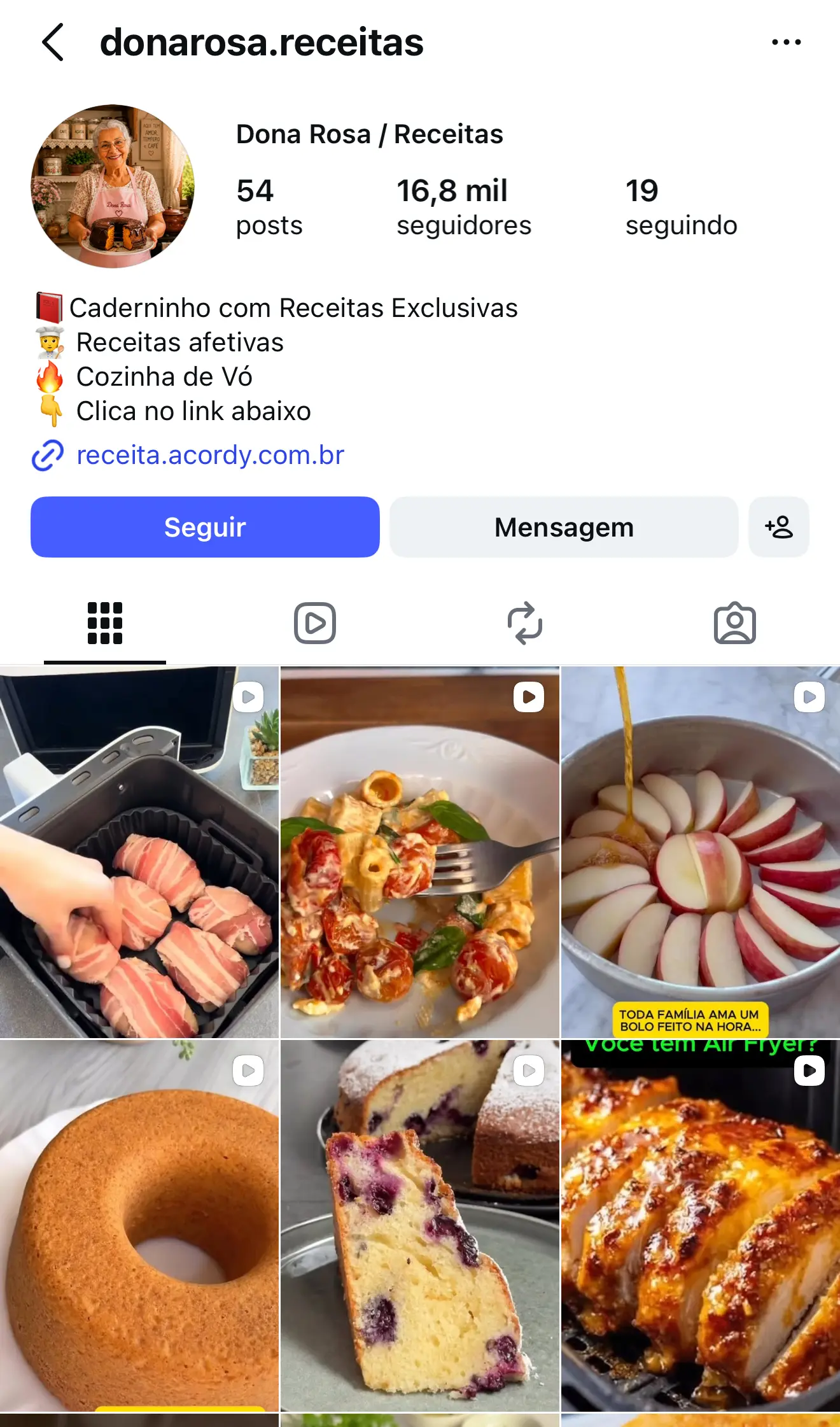Perfil Instagram Dona Rosa